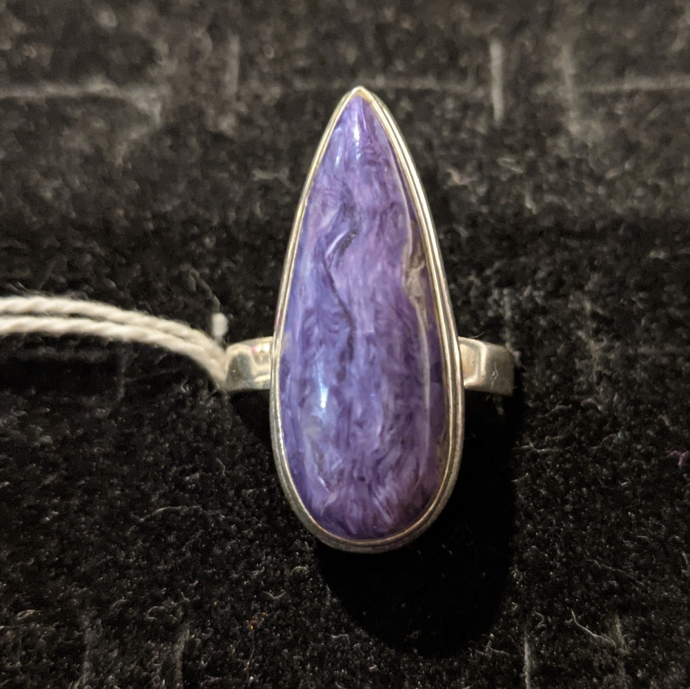 SOLD* charorite and .925 silver ring, size 7 - Picture 5 of 5